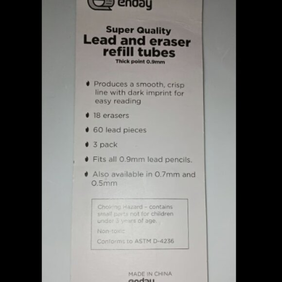Enday Lead and Eraser Refill Tubes - Picture 2 of 2